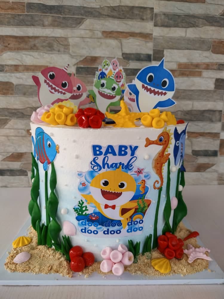 Baby Shark Themed Birthday Cake 