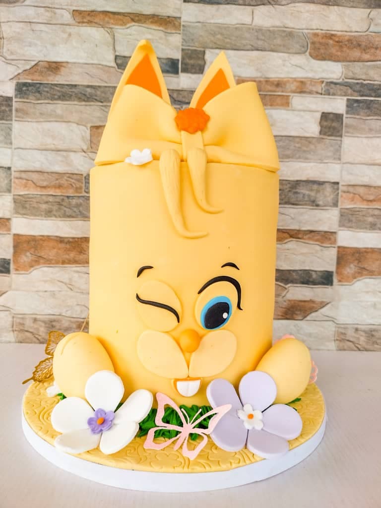 Yellow Bunny Birthday Cake 